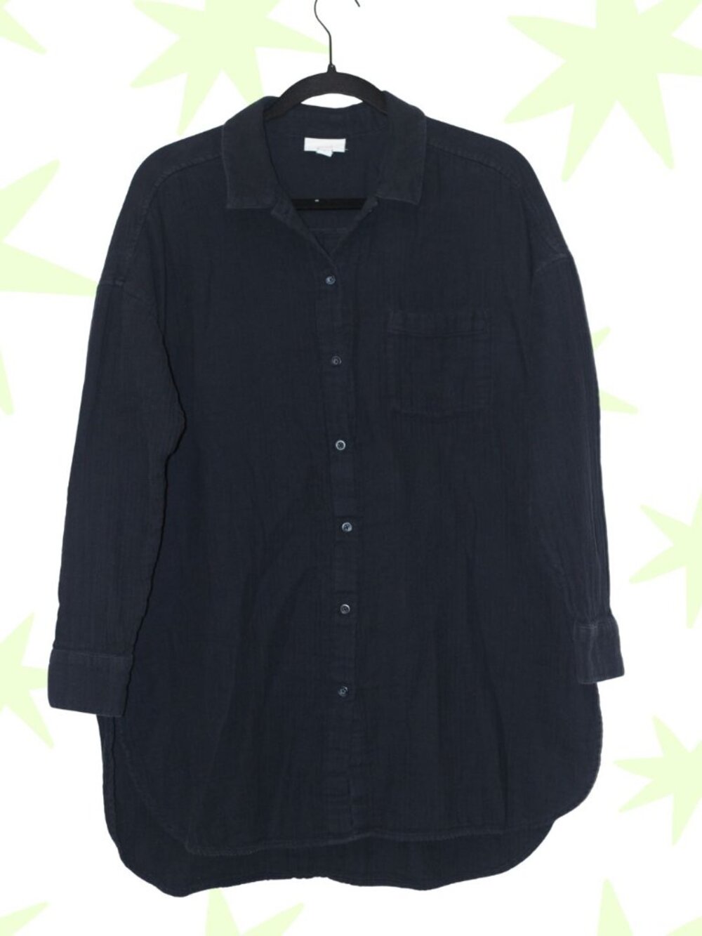 J Jill 100% cotton gauzy button down tunic with pockets M